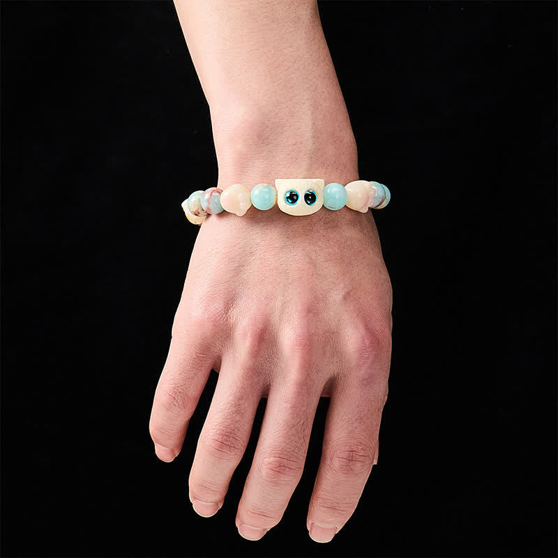 Buddha Stones Shoushan Stone Hand-Carved Cat Purity Relief Bead Bracelet - image 6