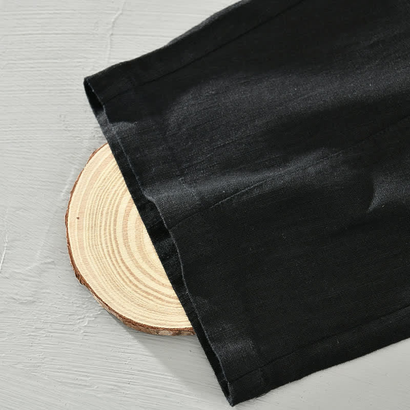 Buddha Stones Spring Summer Casual Minimalist Drawstring Solid Ankle Pants Men's Tapered Pants With Pockets - image 3