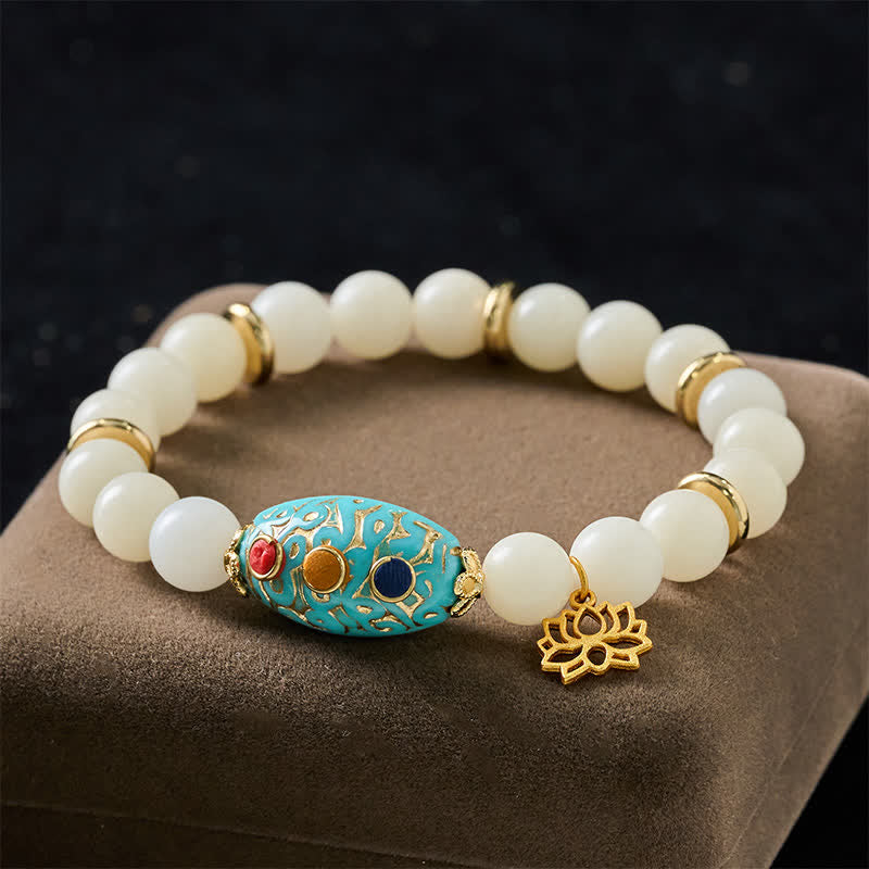 Buddha Stones Bodhi Seed Turquoise Lotus Enlightenment Bracelet - Bodhi Seed(Wisdom ♥ Peace) - image 0