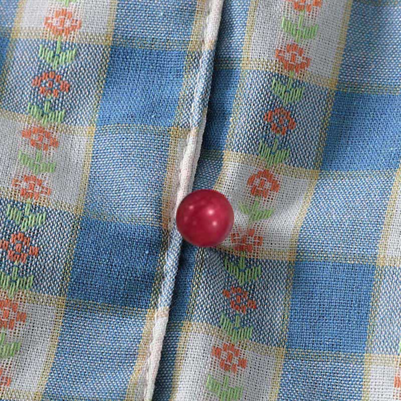 Buddha Stones Summer Button-Up Drawstring Gingham Women's Summer Sleeveless Dress With Pockets - image 9