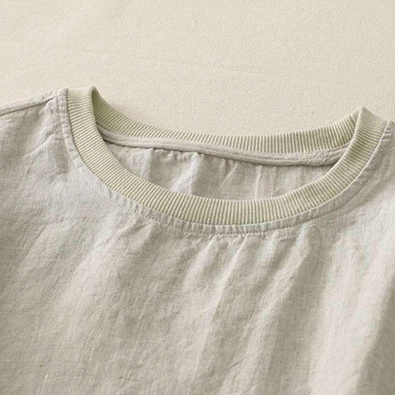 Buddha Stones Plain Threaded Crew Neck Design Women's Polyester Short Sleeves Shirt - image 26
