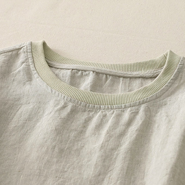 Buddha Stones Plain Threaded Crew Neck Design Women's Polyester Short Sleeves Shirt - image 26