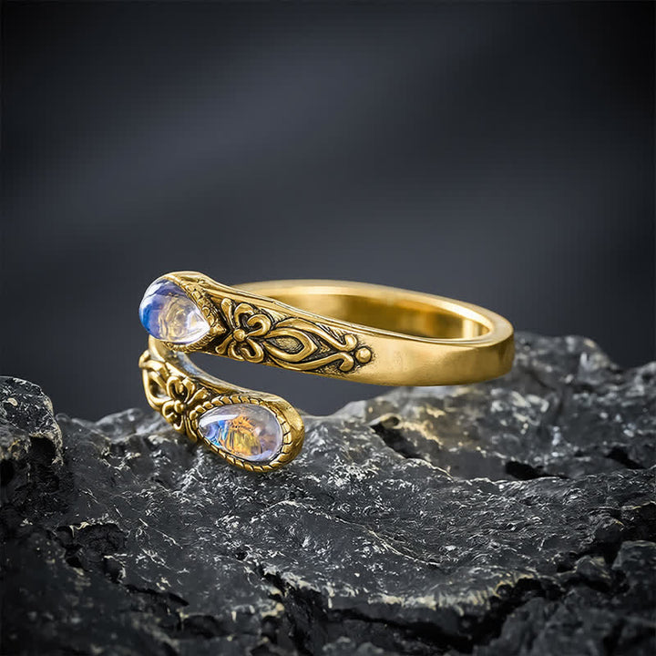 Buddha Stones Copper Liuli Butterfly Freedom Open Ring - image 9