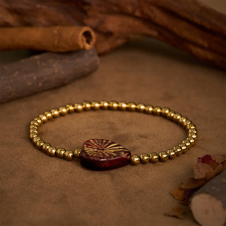 Buddha Stones Titanium Steel Liuli Heart Beaded Strength Bracelet - image 9
