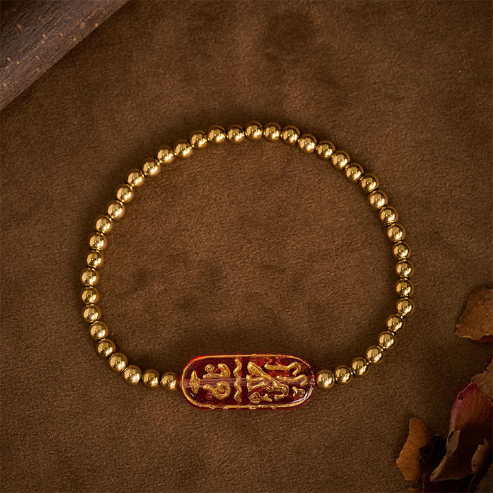 Buddha Stones Titanium Steel Liuli Om Mani Padme Hum Stimulation Bracelet - image 9