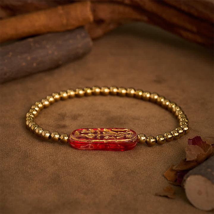 Buddha Stones Titanium Steel Liuli Om Mani Padme Hum Stimulation Bracelet - image 10