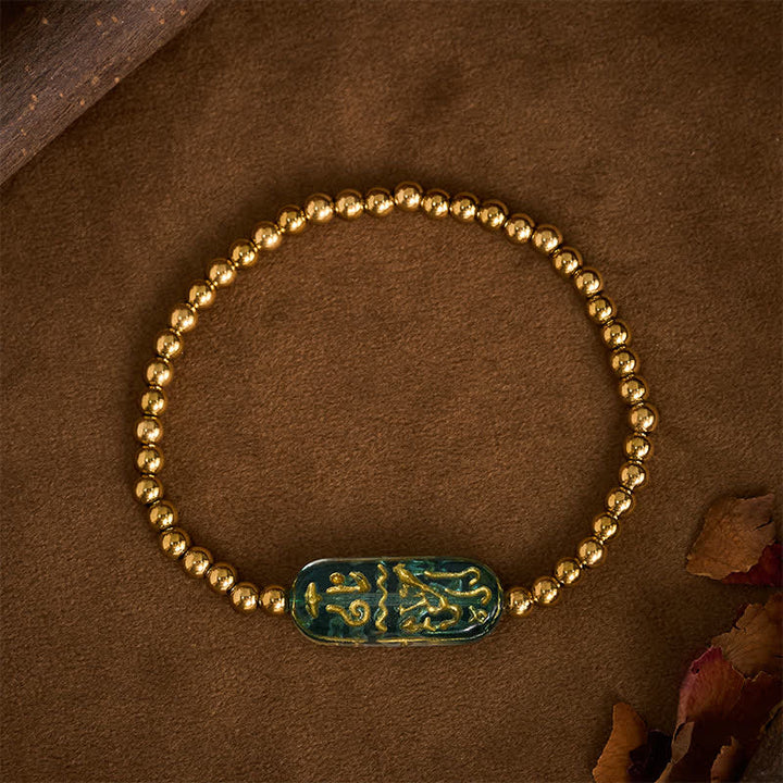 Buddha Stones Titanium Steel Liuli Om Mani Padme Hum Stimulation Bracelet - image 2