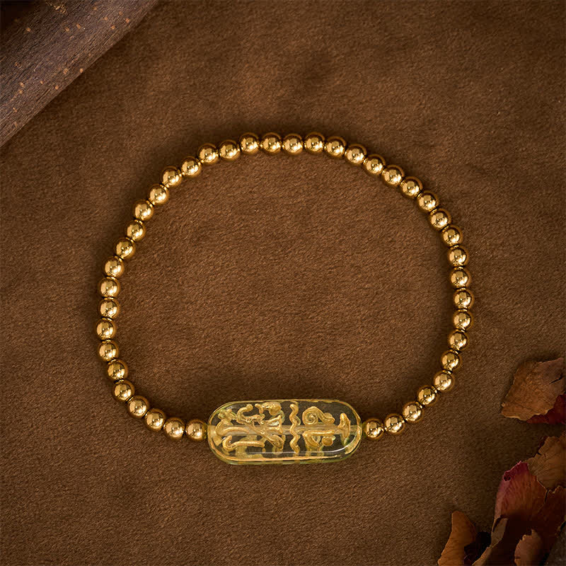 Buddha Stones Titanium Steel Liuli Om Mani Padme Hum Stimulation Bracelet - image 15