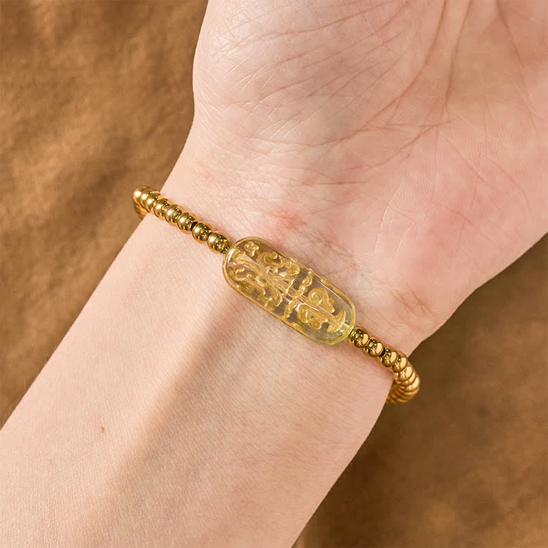 Buddha Stones Titanium Steel Liuli Om Mani Padme Hum Stimulation Bracelet - image 16