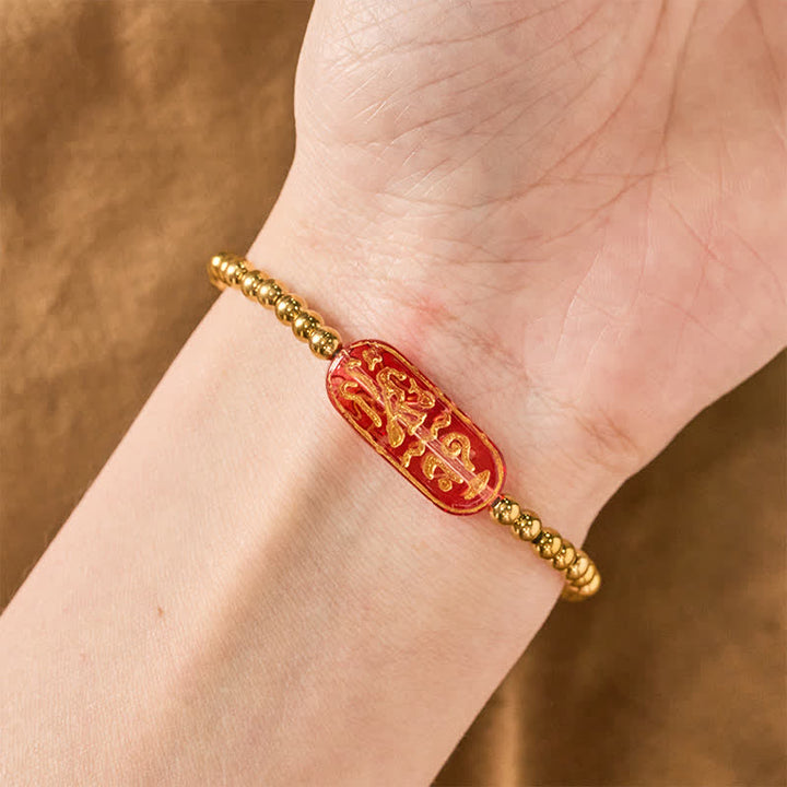 Buddha Stones Titanium Steel Liuli Om Mani Padme Hum Stimulation Bracelet - image 11