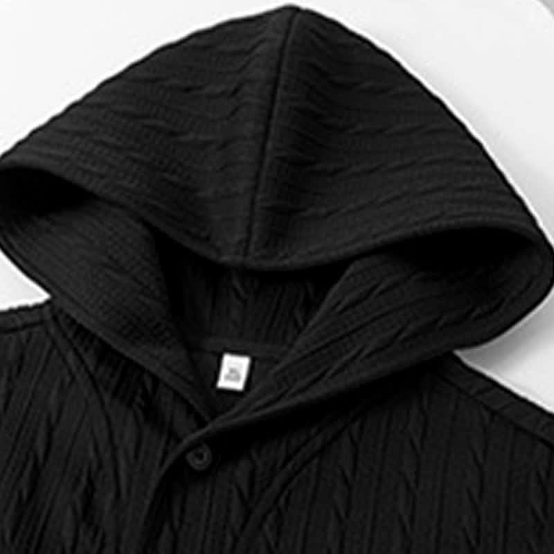 Buddha Stones Fall Winter Buttons Twisted Design Long Sleeve Men's Hoodie - image 11