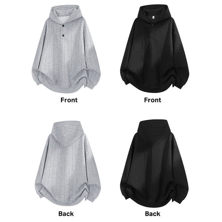 Buddha Stones Fall Winter Buttons Twisted Design Long Sleeve Men's Hoodie - image 15