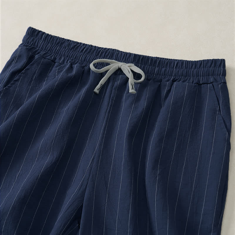 Buddha Stones Summer Casual Drawstring Striped Men's Shorts With Pockets - image 2