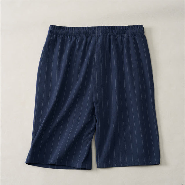 Buddha Stones Summer Casual Drawstring Striped Men's Shorts With Pockets - image 1