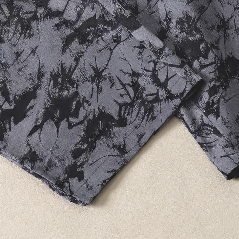 Buddha Stones Pure Cotton Dark Marble Camo Pattern Drawstring Men's Tapered Pants With Pockets - image 5