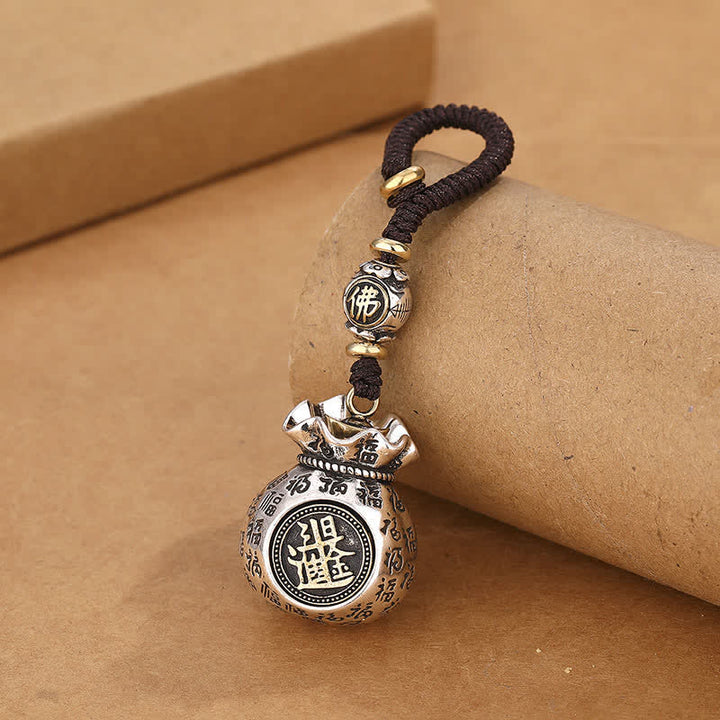 Buddha Stones Copper Fu Character Moneybag Blessing Keychains - Fu Character(Luck ♥ Blessing) - image 0