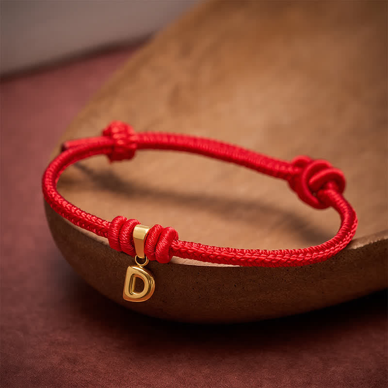 Buddha Stones Titanium Steel Letter Red String Faith Bracelet - image 22