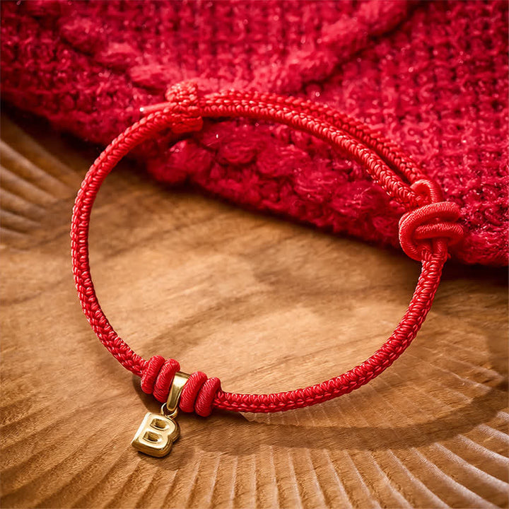 Buddha Stones Titanium Steel Letter Red String Faith Bracelet - image 11