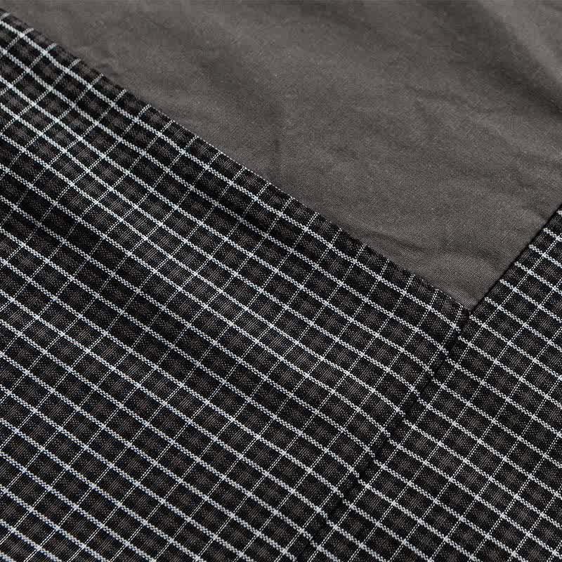 Buddha Stones Spring Fall Vintage Button-Up Plaid Men's Long Sleeve Shirts With Pocket - image 17