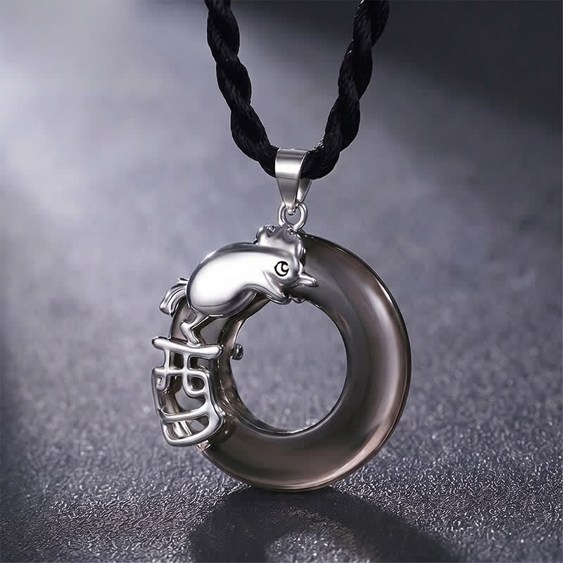 Buddha Stones Chinese Zodiac Peace Buckle Fortune Pendant Necklace - Rooster - image 15