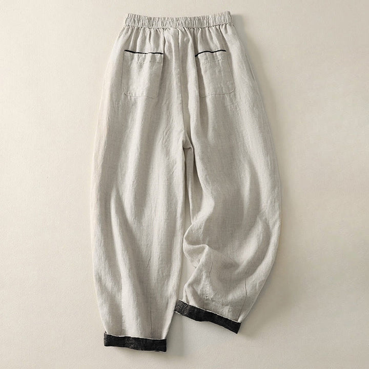 Buddha Stones Summer Casual Pure Color Drawstring Women's Harem Pants With Pockets - image 1