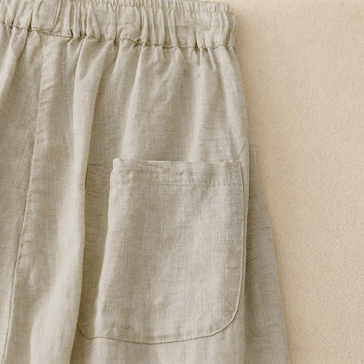 Buddha Stones Summer Elastic Waist Women's Capri Cropped Harem Pants With Pockets - image 3