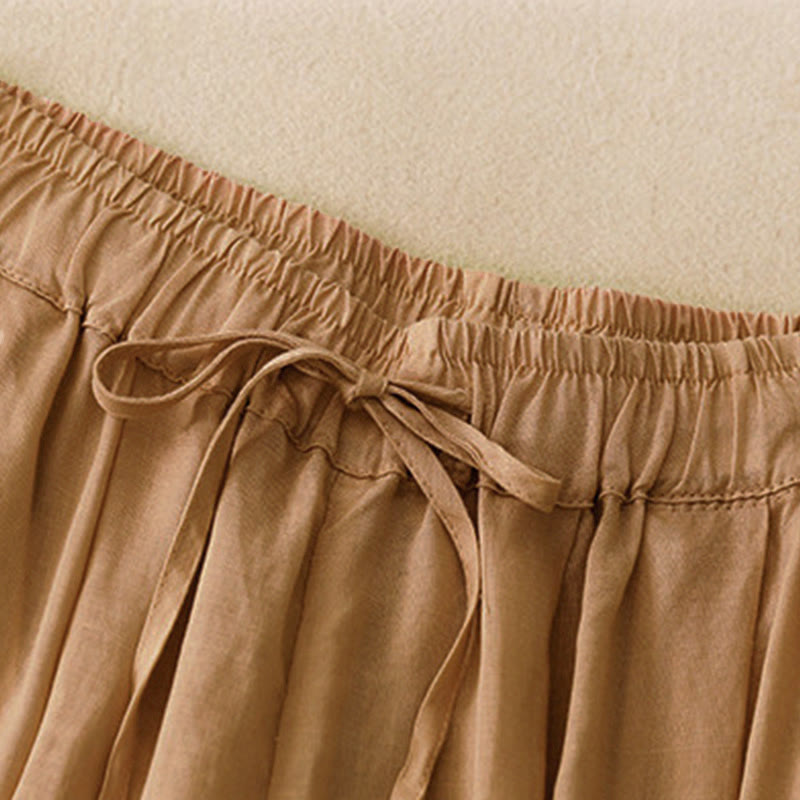 Buddha Stones Summer Elastic Waist Women's Capri Cropped Harem Pants With Pockets - image 23