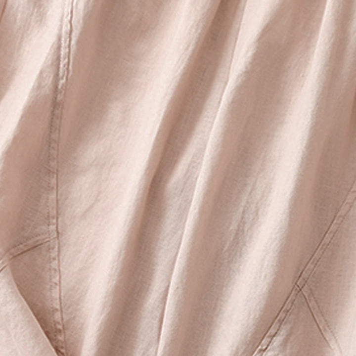 Buddha Stones Casual Plain Cropped Pants Women's Linen Harem Pants With Pockets - image 25