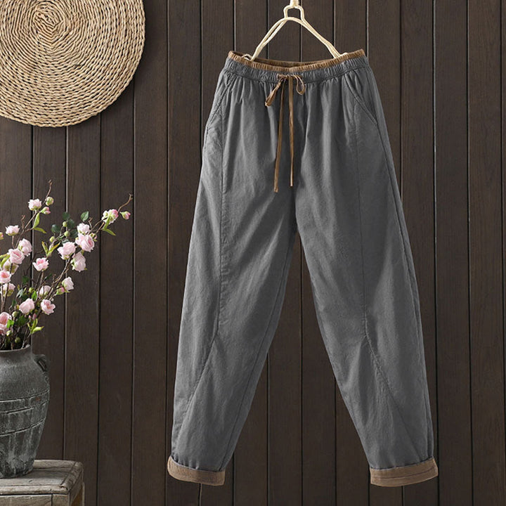 Buddha Stones Plain Women's Harem Thermal Pants With Pockets - DimGray - US8-10，UK/AU12-14，EU40-42 (2XL) - image 14