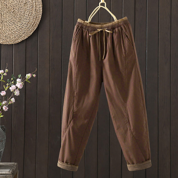 Buddha Stones Plain Women's Harem Thermal Pants With Pockets - Sienna - US8-10，UK/AU12-14，EU40-42 (2XL) - image 5