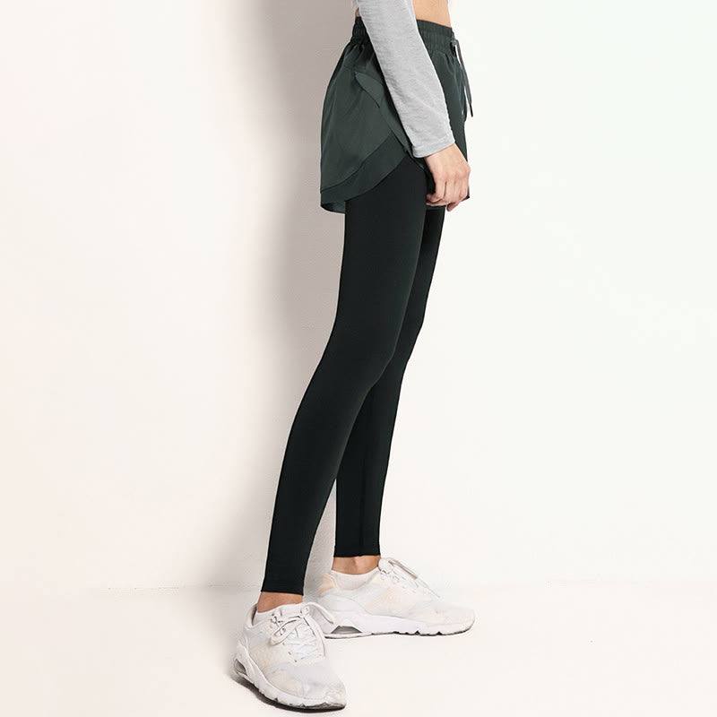 Buddha Stones 2 In 1 Sports Tights Outdoor Fitness Women's Leggings Yoga Pants - image 8