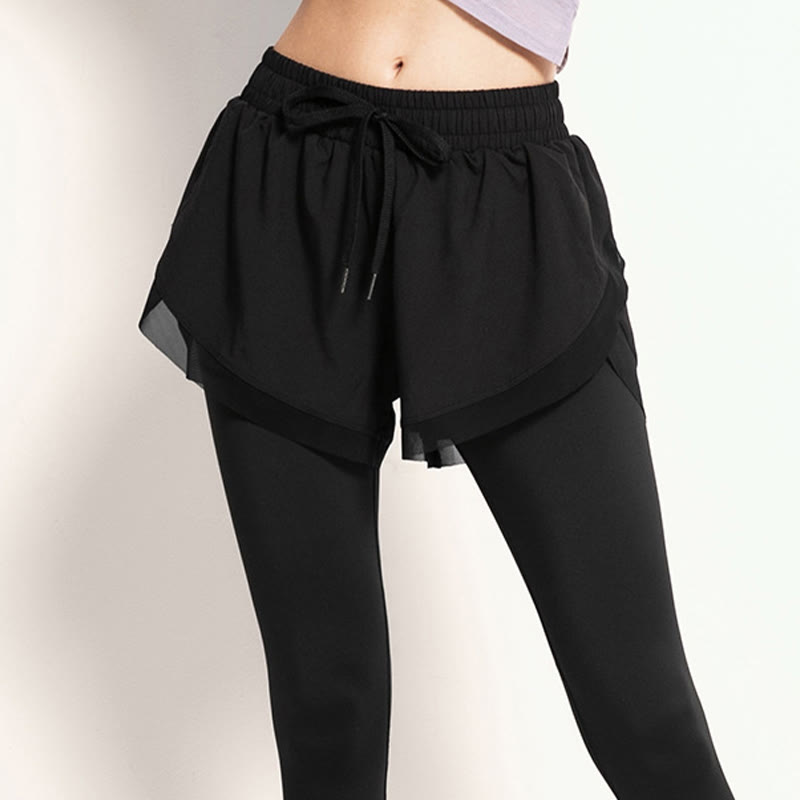 Buddha Stones 2 In 1 Sports Tights Outdoor Fitness Women's Leggings Yoga Pants - image 13