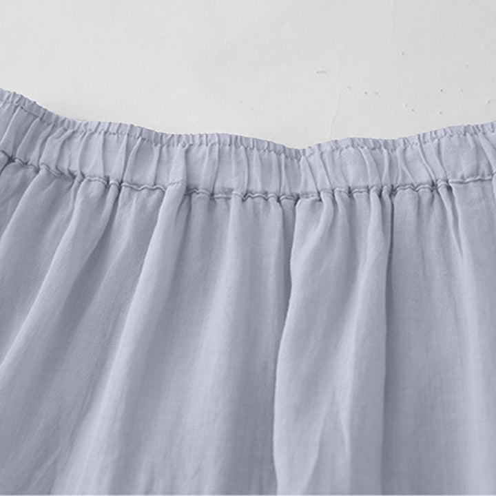 Buddha Stones Embroidery Hollow Design A-line Drawstring High Waist Women's Skirt With Pockets - image 3