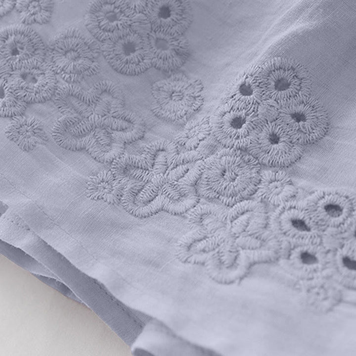 Buddha Stones Embroidery Hollow Design A-line Drawstring High Waist Women's Skirt With Pockets - image 7