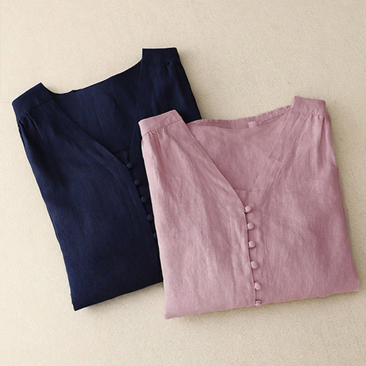 Buddha Stones V-Neck Design Women's Long Sleeve Shirt - image 11