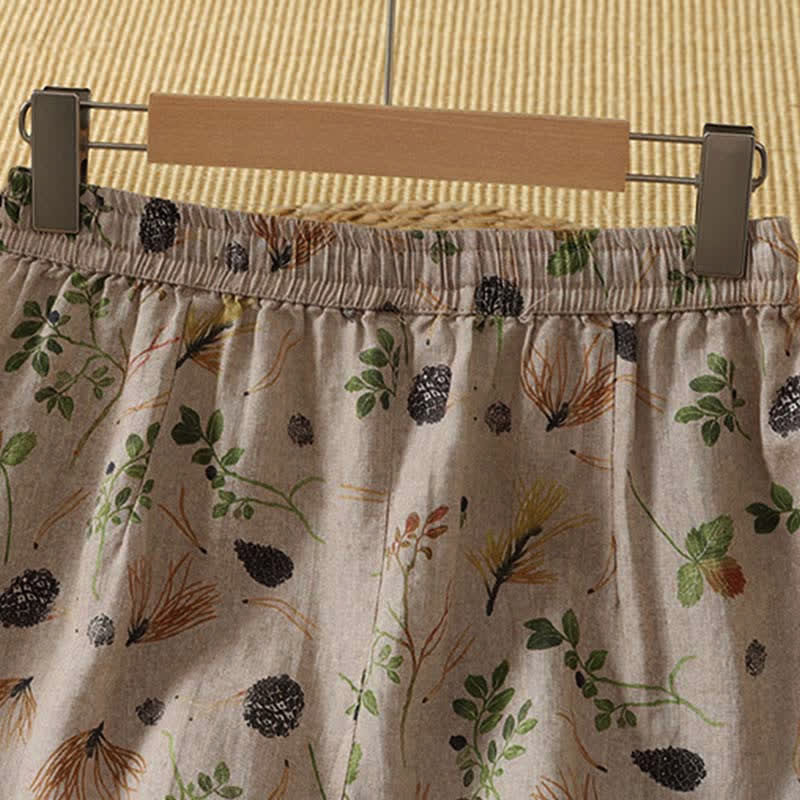 Buddha Stones Summer Casual Boho Floral Plant Women's Skirts With Pocket - image 4