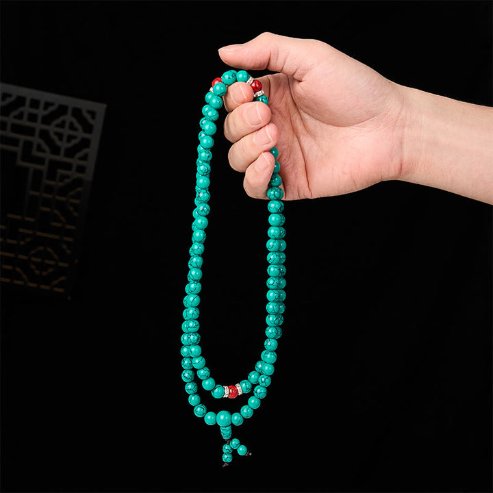 Buddha Stones Turquoise Inspired 108 Beads Multi Wrap Protection Mala - image 3