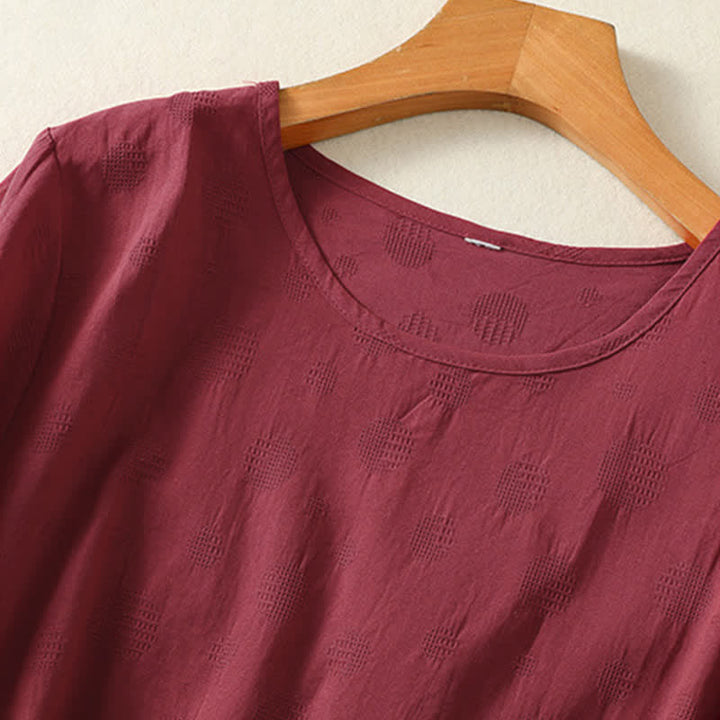 Buddha Stones Plain Crew Neck Design Women's Loose Short Sleeves T-Shirt - image 14