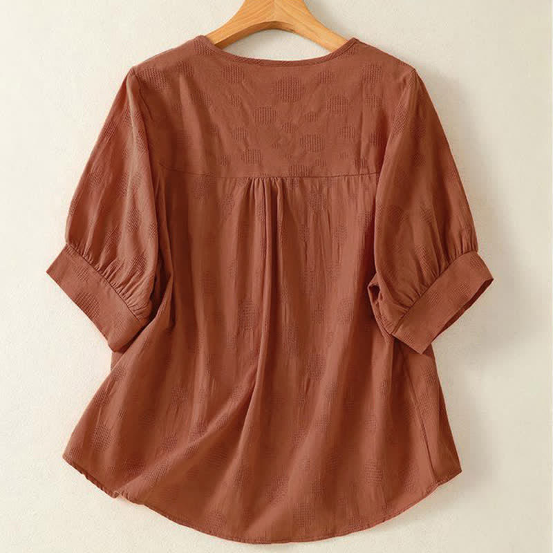 Buddha Stones Plain Crew Neck Design Women's Loose Short Sleeves T-Shirt - image 8