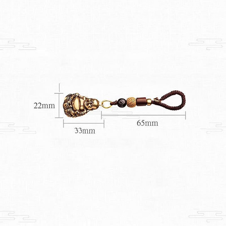 Buddha Stones Brass Laughing Buddha Grounding Luck Braided Keychains - image 4