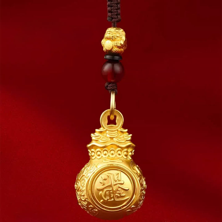 Buddha Stones "Make A Fortune Every Day" Golden Tone Copper Chinese Zodiac Fortune Money Bag Coins Keychains - image 2