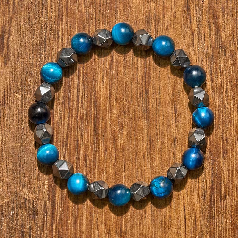 Buddha Stones Tiger Eye Hematite Faceted Strength Bracelet - image 19