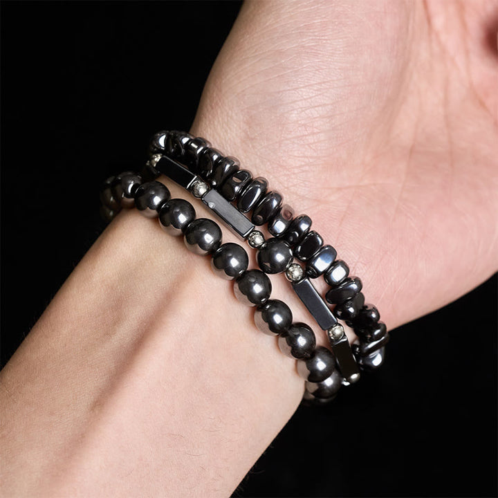 Buddha Stones 3pcs Hematite Powerful Bead Bracelet - image 3