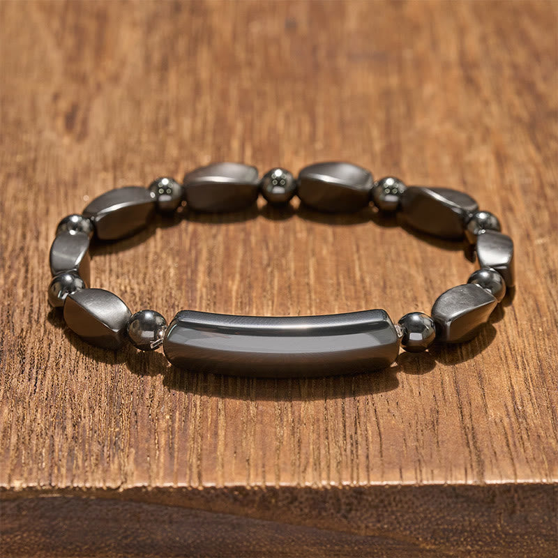 Buddha Stones Hematite Grounding Minimalist Bar Bead Powerful Bracelet - Hematite(Focus ♥ Support) - image 0