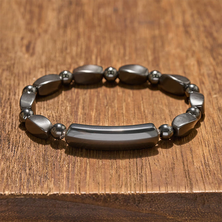 Buddha Stones Hematite Grounding Minimalist Bar Bead Powerful Bracelet - Hematite(Focus ♥ Support) - image 0