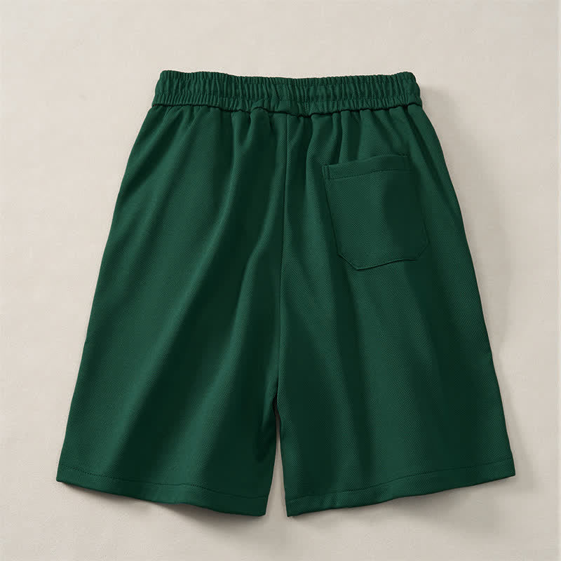 Buddha Stones Summer Boho Drawstring Elastic Waist Geometric Trim Men's Shorts With Pockets - image 1