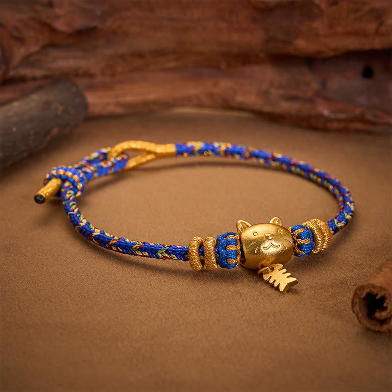 Buddha Stones Copper Cat Fish Multiple Colors String Balance Bracelet - image 14