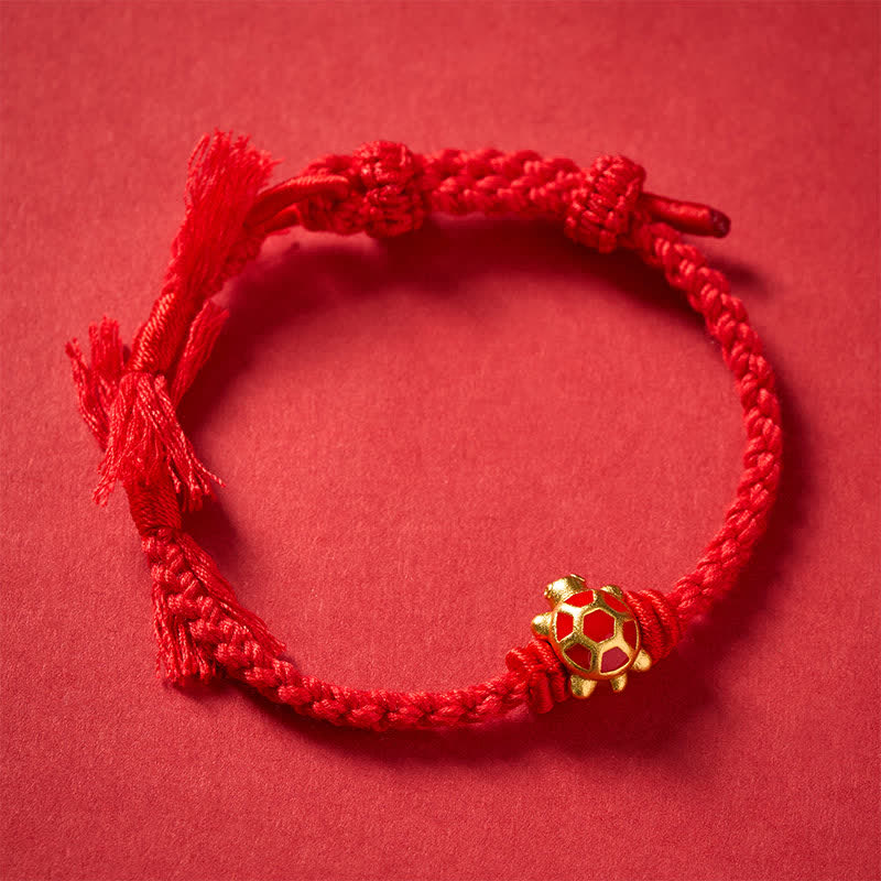 Buddha Stones Longevity Turtle Red String Balance Tibet Adjustable Bracelet - image 4