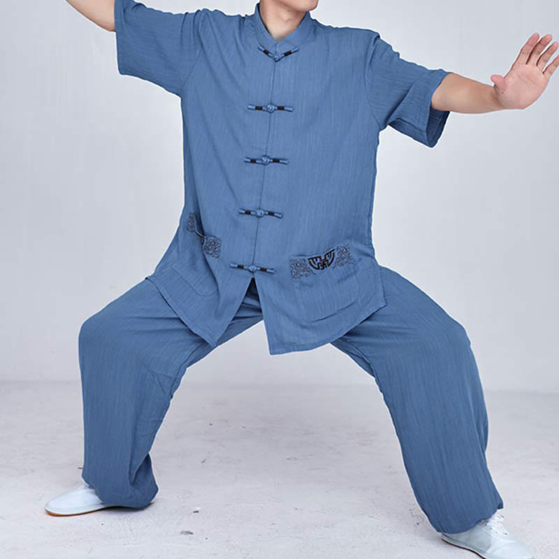 Buddha Stones Meditation Zen Prayer Spiritual Tai Chi Qigong Practice Unisex Embroidery Clothing Set - image 27