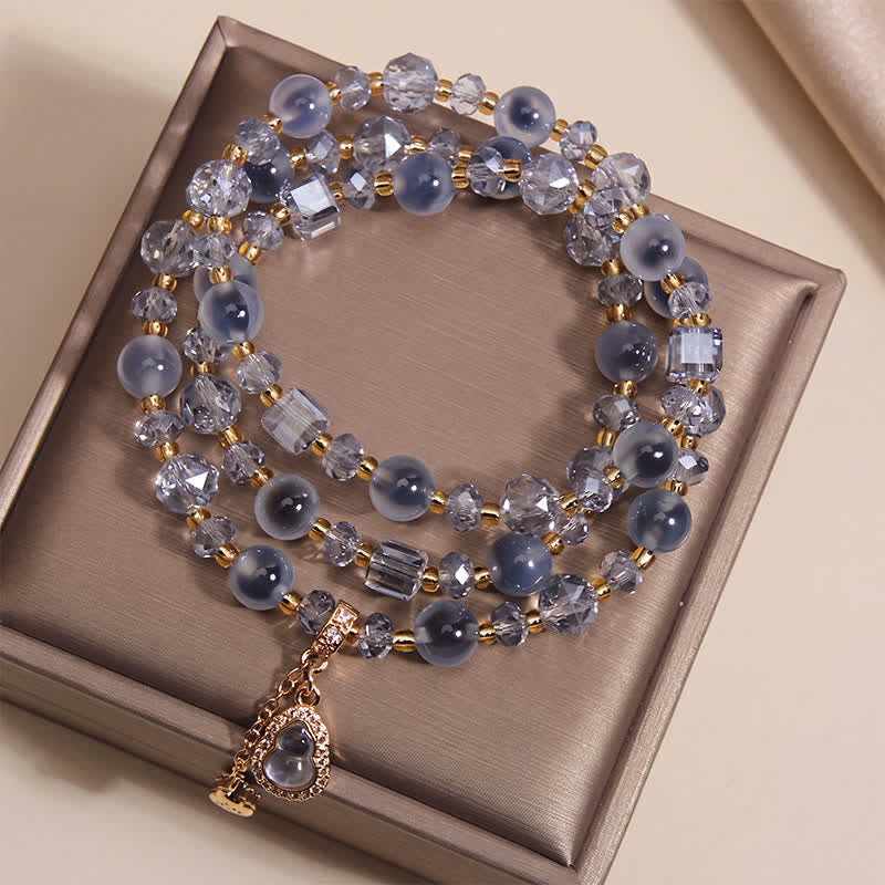 Buddha Stones Candy Agate Gourd Charm Triple Wrap Harmony Bracelet - image 7